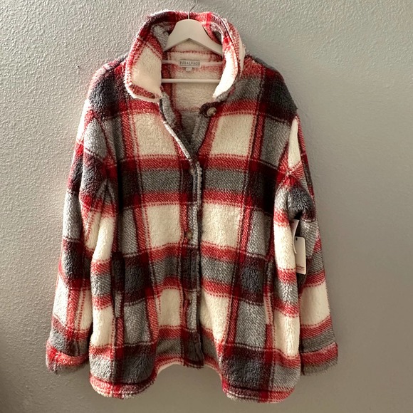 NWT PJ Salvage Women's plush cozy Shacket Size Small/ Medium - Picture 3 of 10